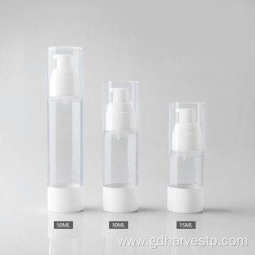 50ml White Airless Pump Bottle With Clear Cap